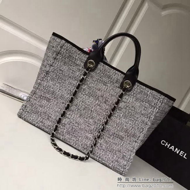 香奈兒CHANEL 2018早春度假系列最新火爆大號帆布沙灘包手提購物袋 DSC1292